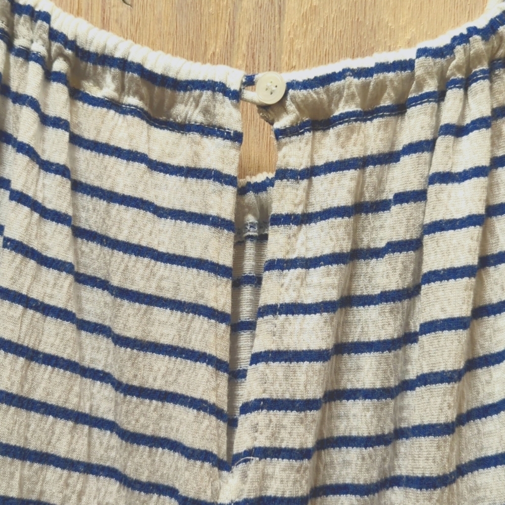 Max Studio Navy and white Stripe Swing Halter Dress sz S - Picture 6 of 7